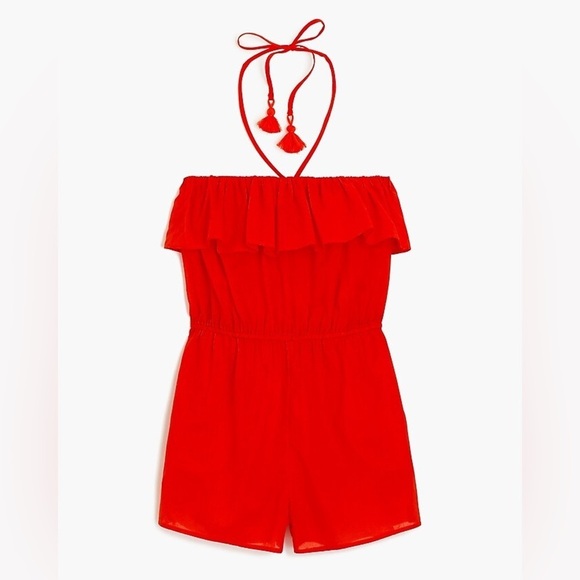 J. Crew Women’s Cotton Ruffle Romper size Small - Picture 2 of 5